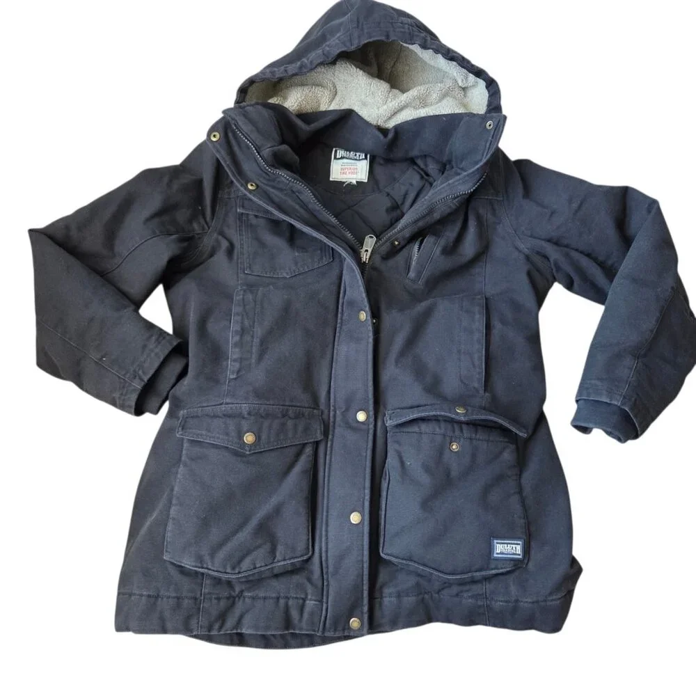 Duluth Trading Superior Fire Hose Insulated Parka Winter Coat Women’s XL Black - Picture 1 of 8